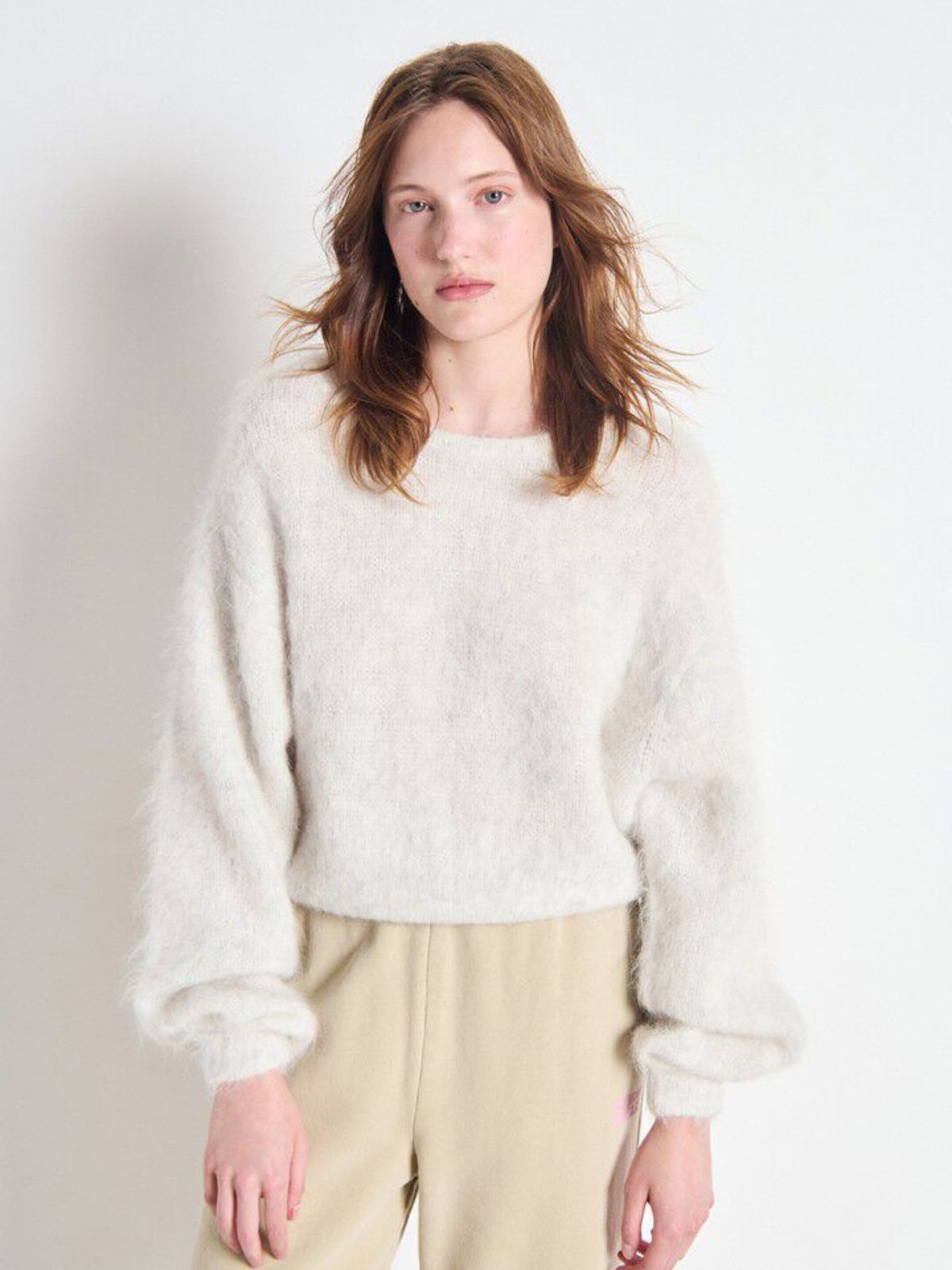 AMERICAN VINTAGE Niby Melange White Sweater