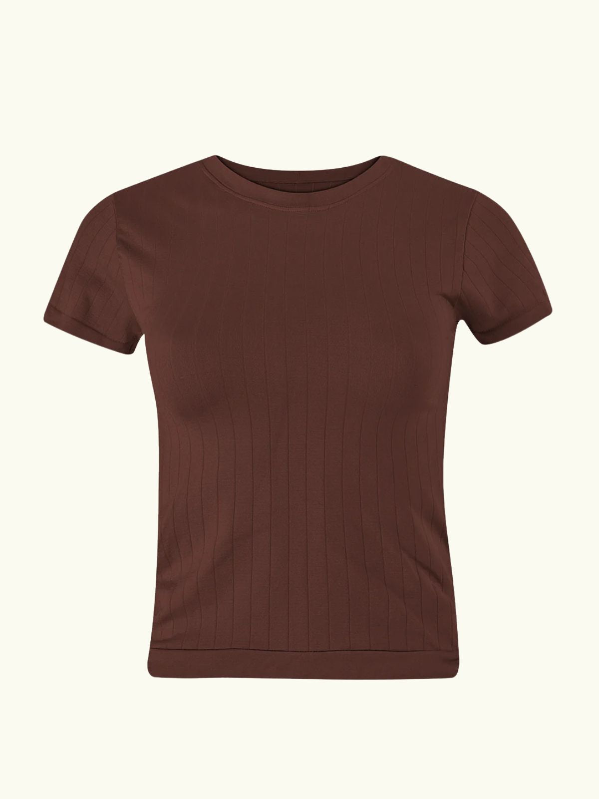 Sapient Flat Ribbed T-Shirt - Maroon