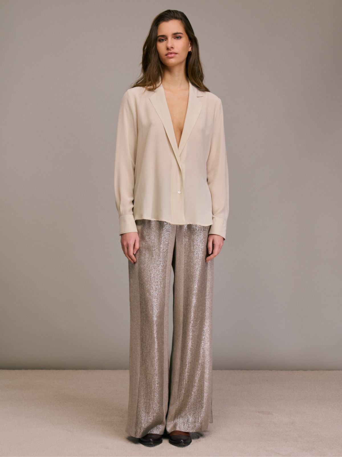 Castia Deep V-Neck Shirt