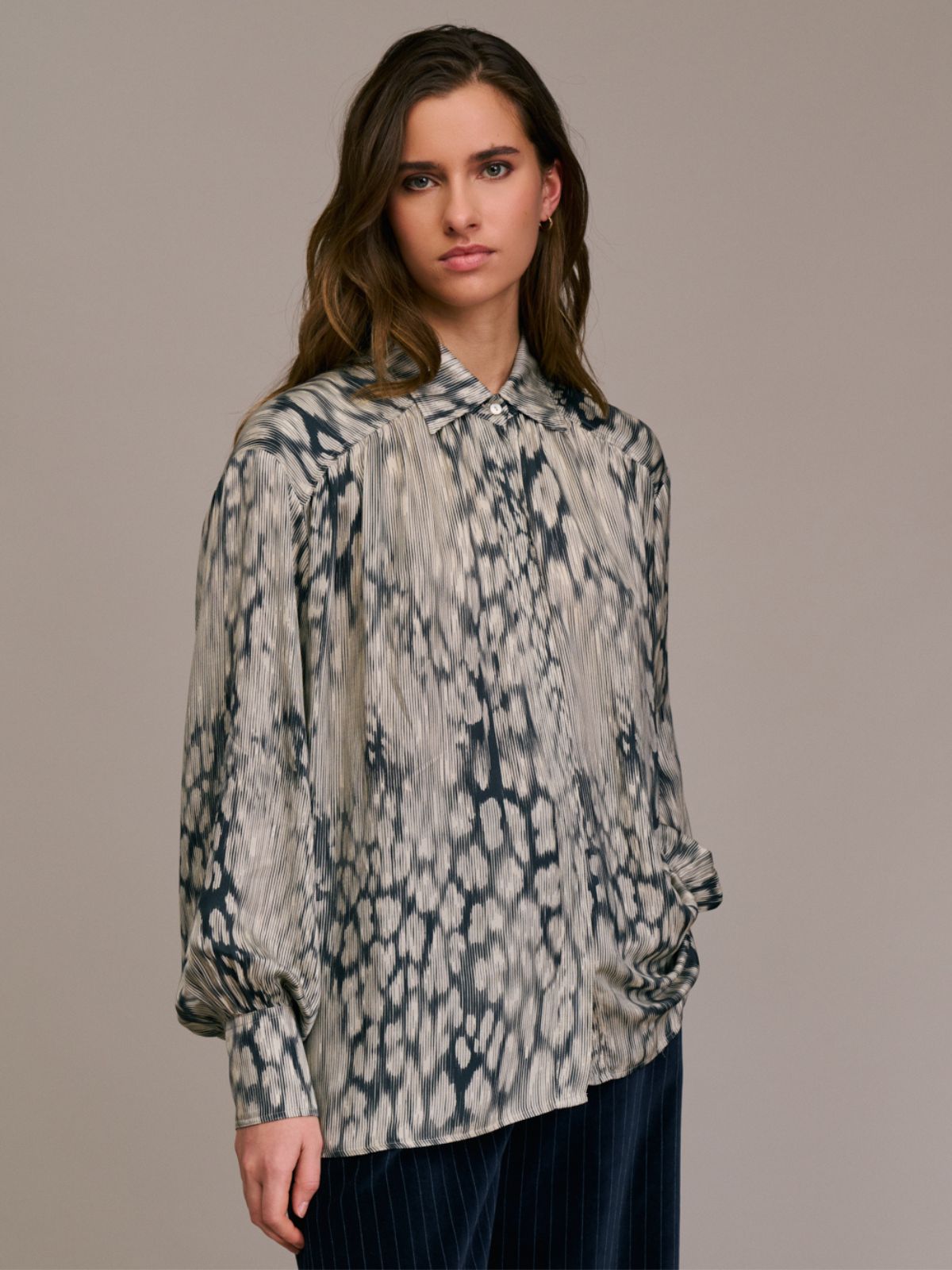Carina Print Shirt - Ecru
