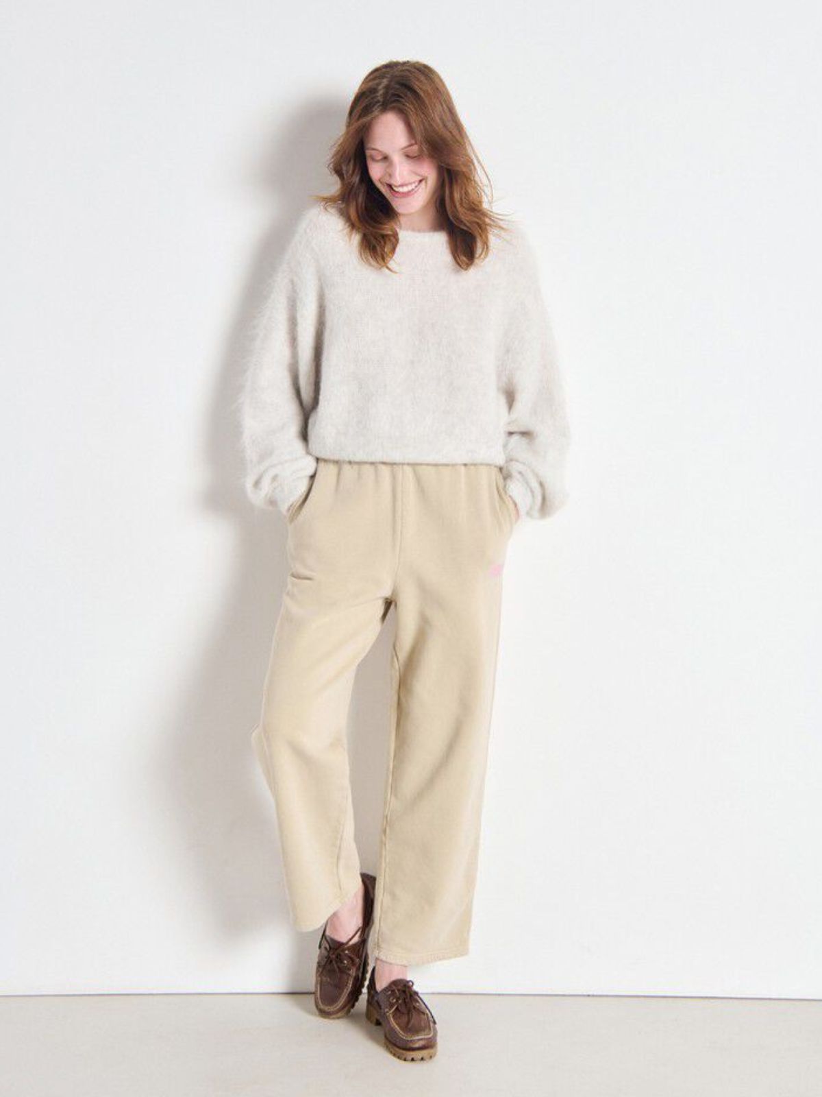 AMERICAN VINTAGE Niby Melange White Sweater