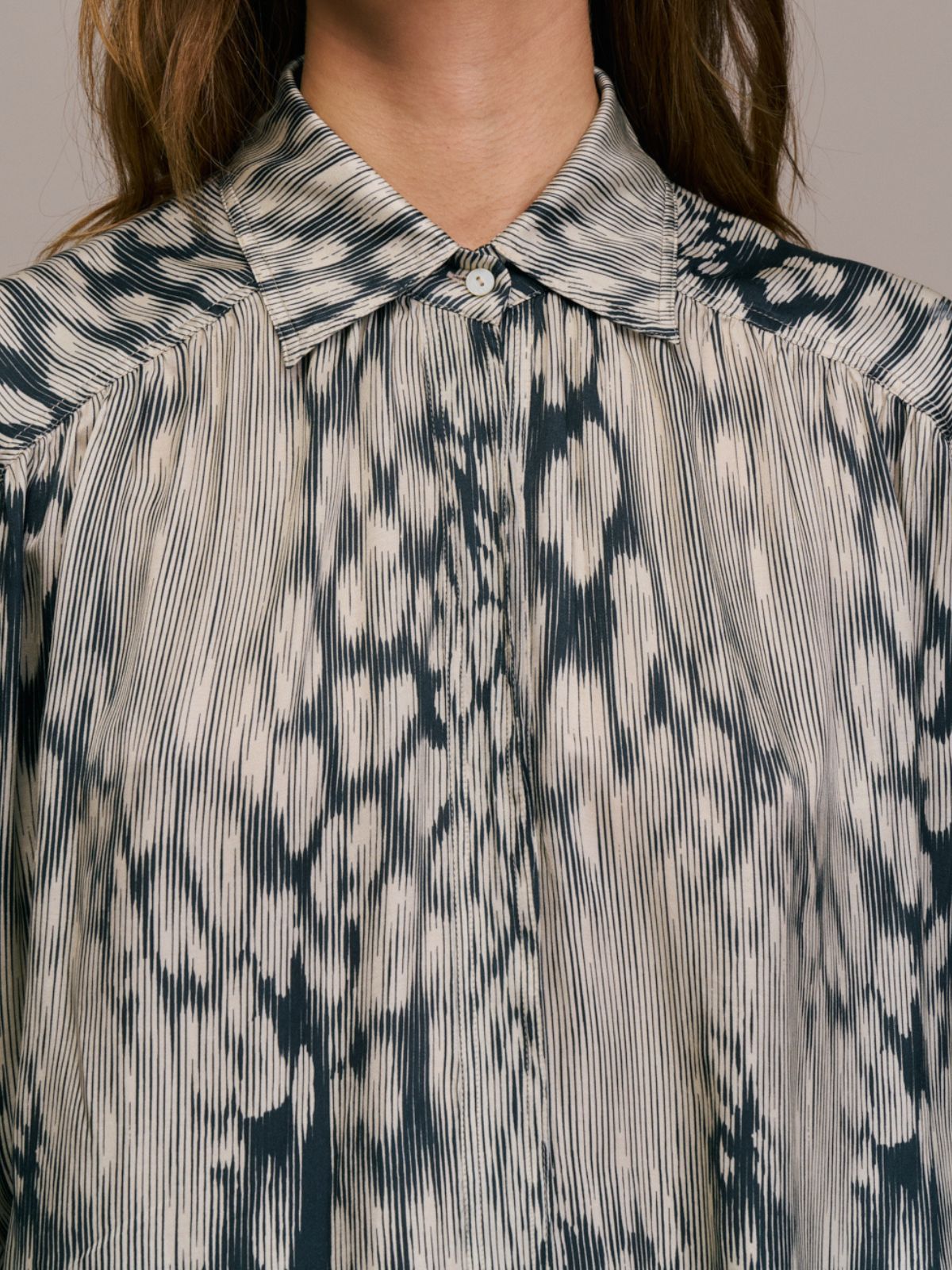 Carina Print Shirt - Ecru