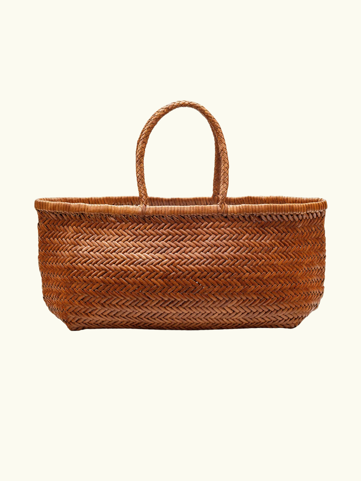 Triple Jump Handwoven Big Basket - Tan