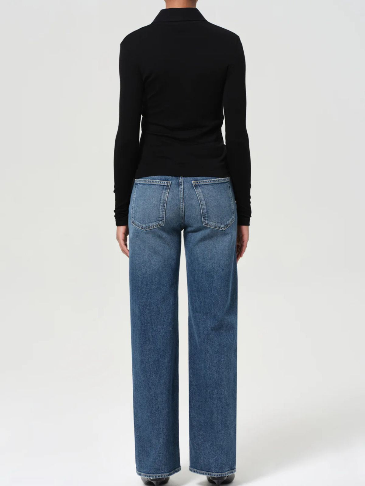 Agolde Harper Mid Rise Straight blue denim Jeans
