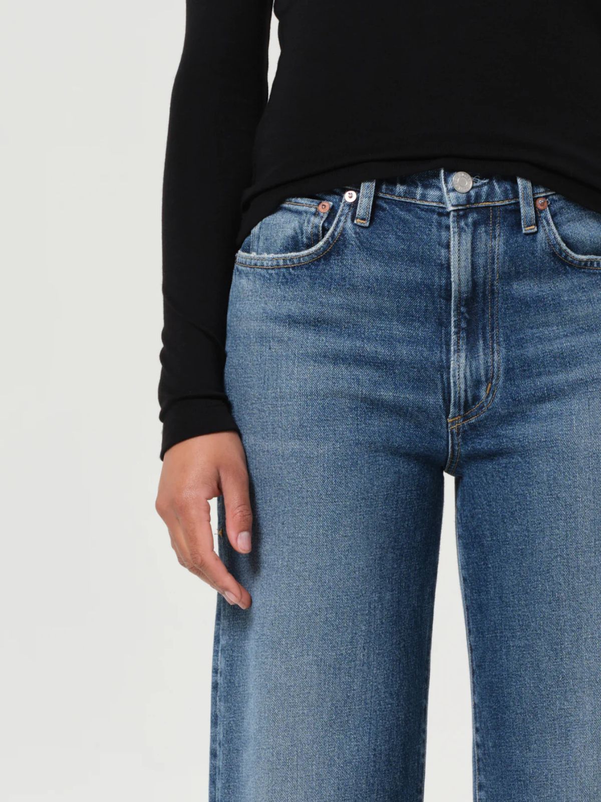 Agolde Harper Mid Rise Straight blue denim Jeans