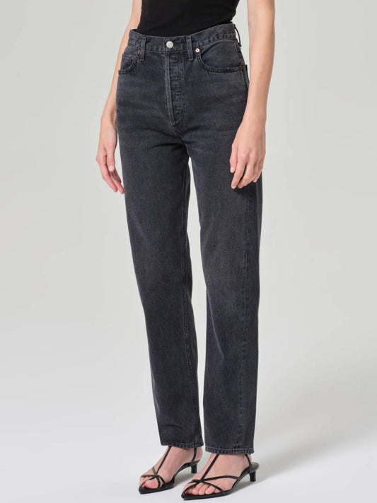 Agolde 90's Pinch Waist Straight leg black denim Jeans