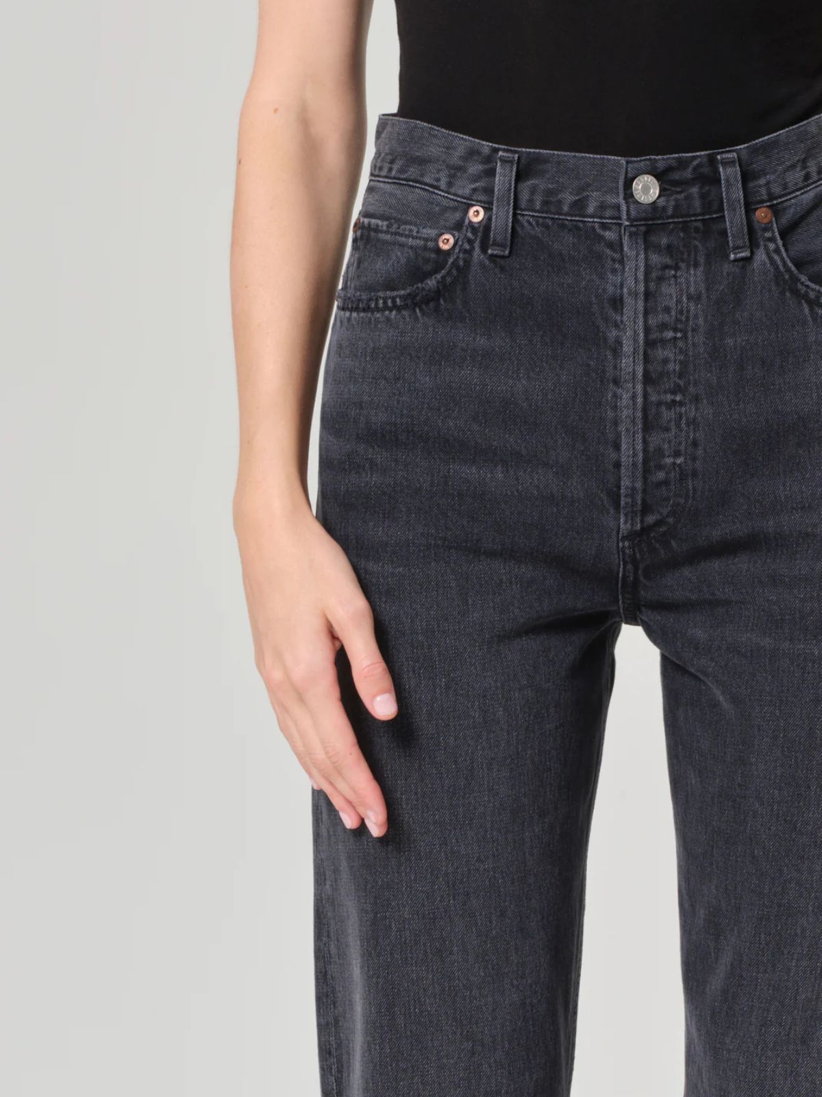 Agolde 90's Pinch Waist Straight leg black denim Jeans