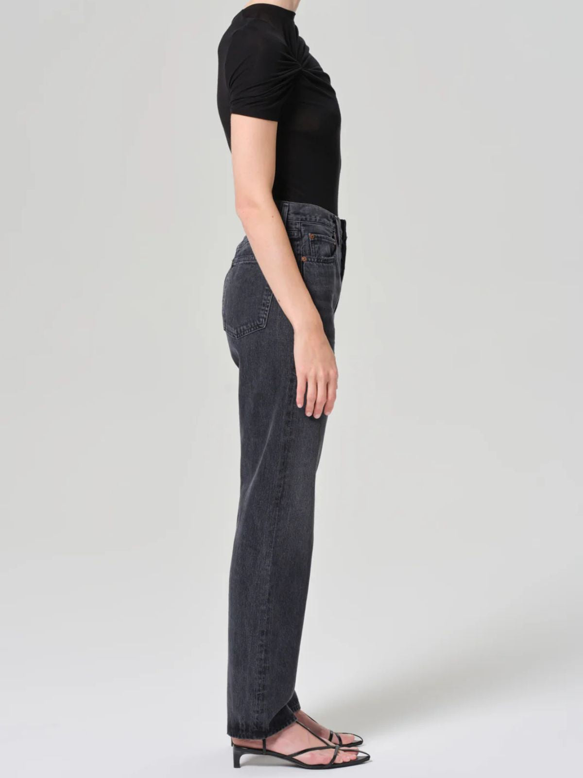 Agolde 90's Pinch Waist Straight leg black denim Jeans