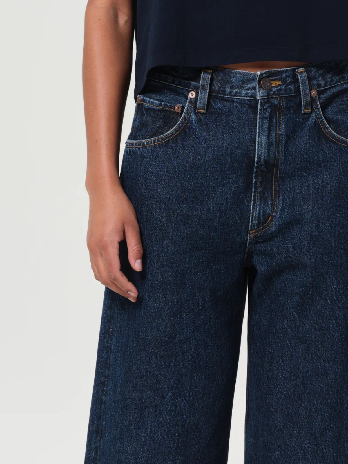 Agolde Low Curve Jean Crop in Dark Denim