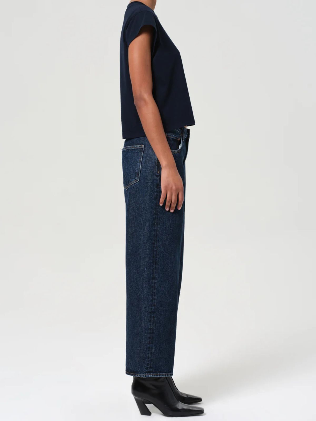 Agolde Low Curve Jean Crop in Dark Denim