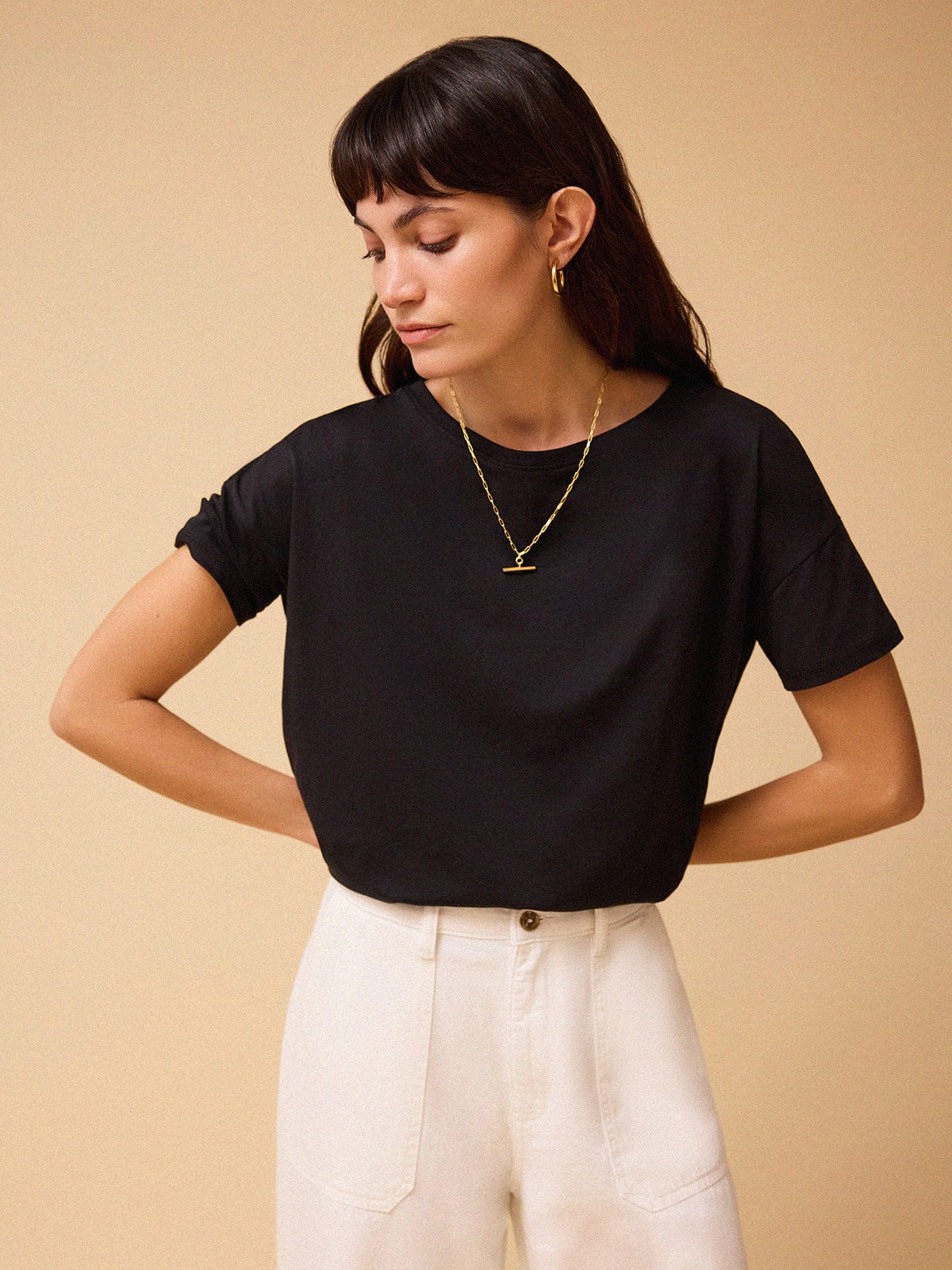 Audrey Loose Fit T-Shirt-Black