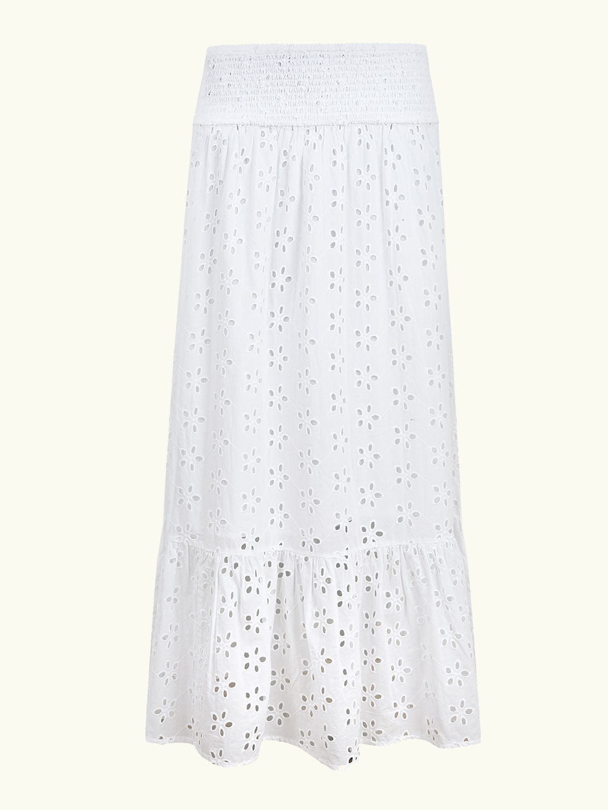 Iris Fashion - BY IRIS - Isla Broderie Anglaise Skirt- White