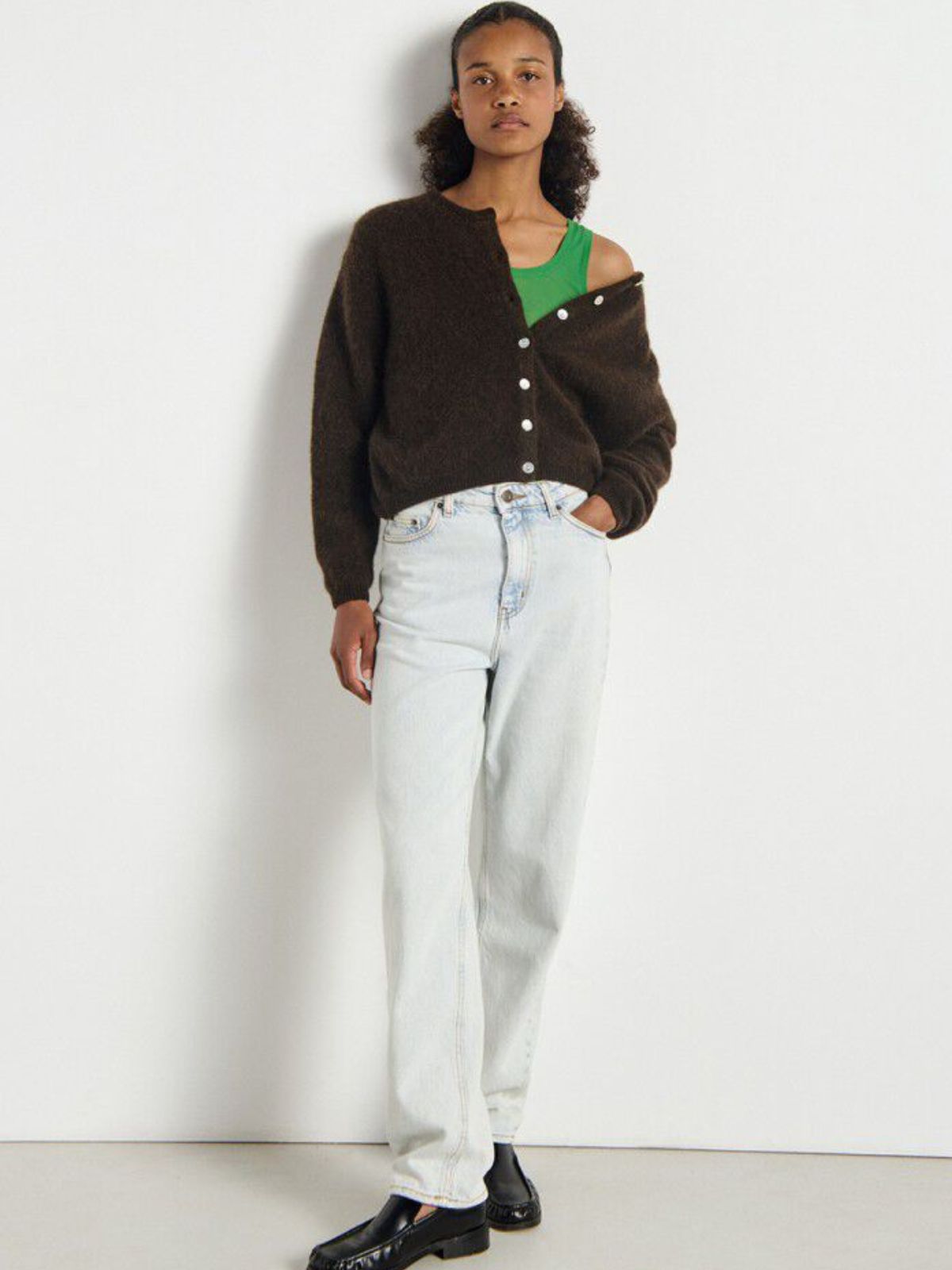 AMERICAN VINTAGE Vitow Melange Brown Cardigan
