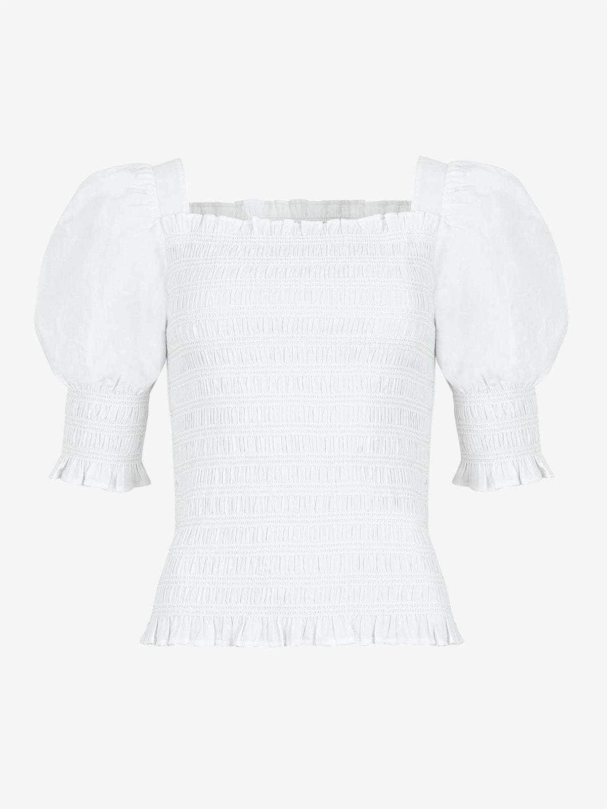 Iris Fashion - BY IRIS - Nyra Smocked Top- White