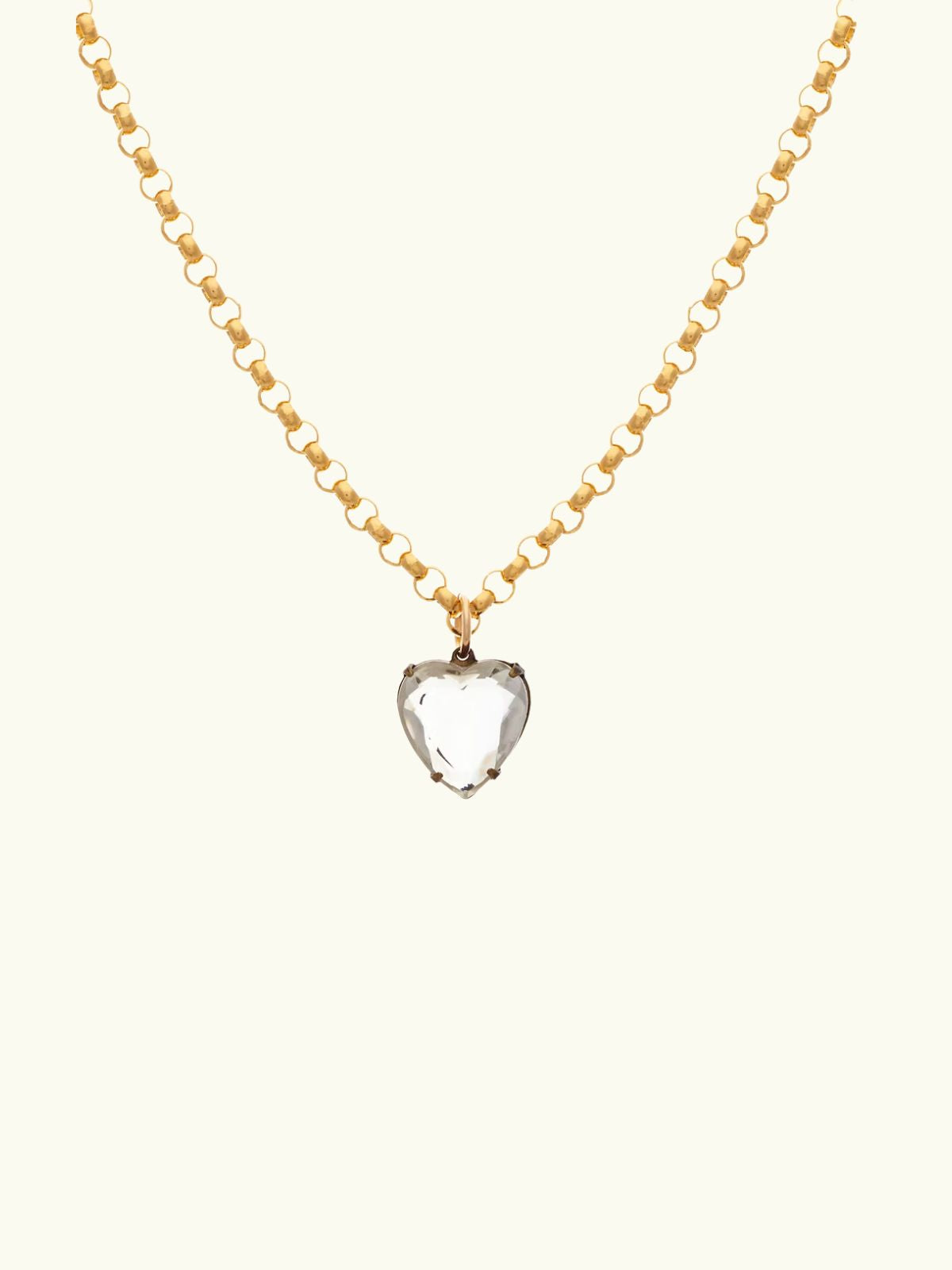 Glass Heart Belcher Necklace