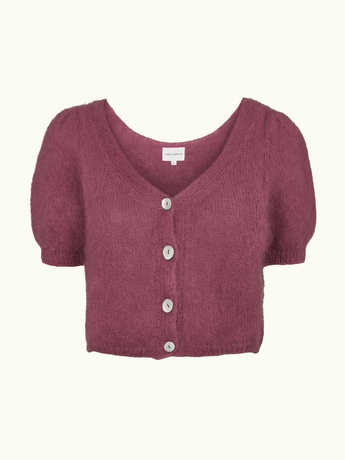 Harper Cropped Cardigan- Burgundy