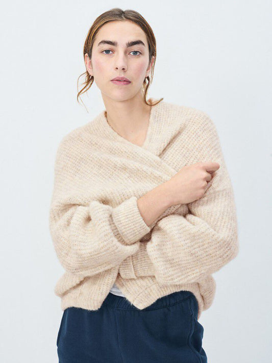AMERICAN VINTAGE East Melange Light Grey Cardigan