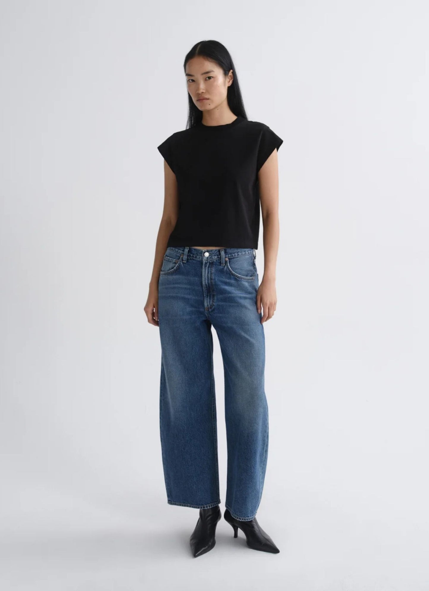 Low Curve Curb Jeans - Mid Worn Indigo