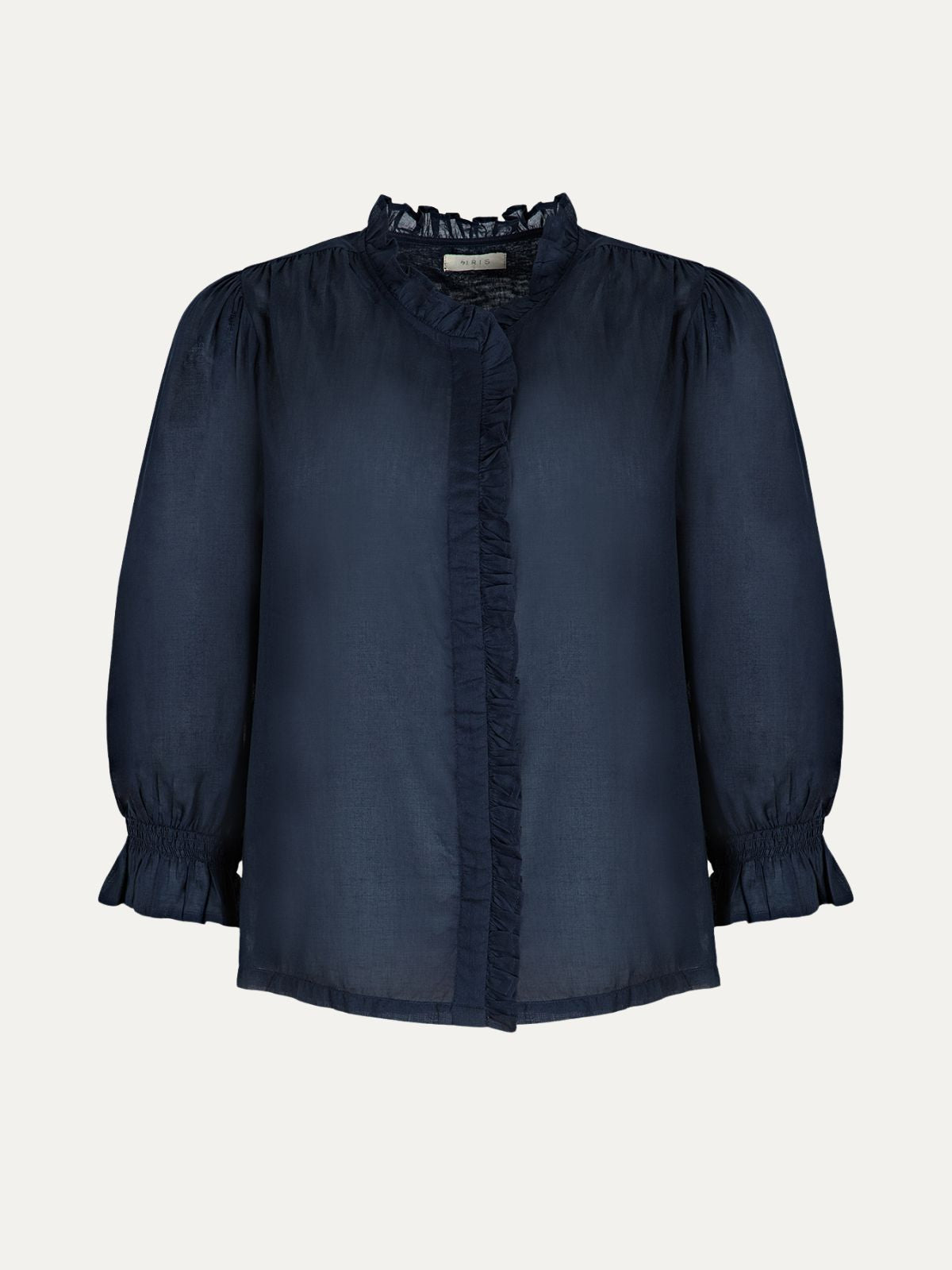 Iris Fashion - BY IRIS - Frankie Voile Ruffle Blouse - Navy