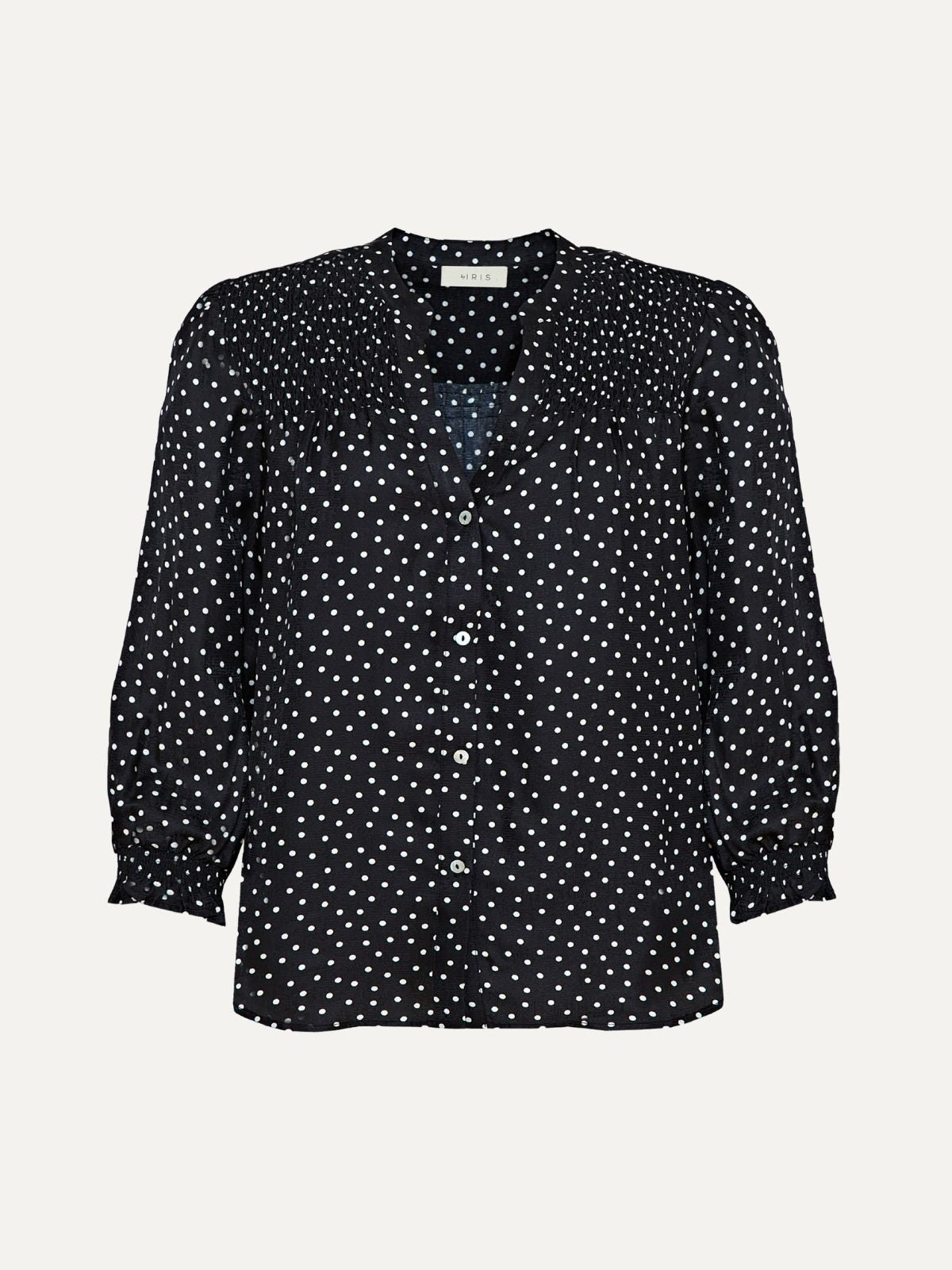 Iris Fashion - BY IRIS - Rhys Polka Dot Blouse - Black & Ecru