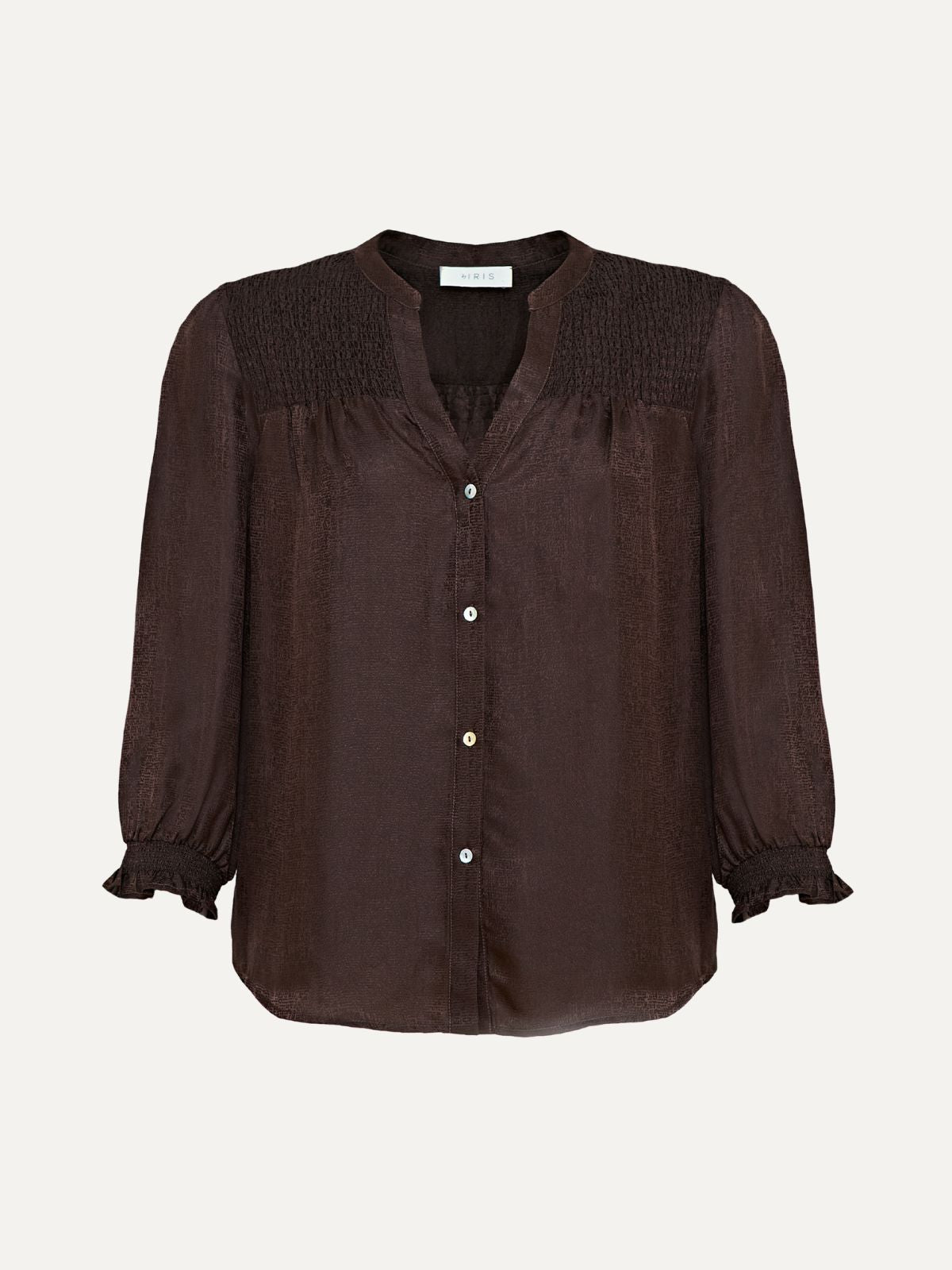 Rhys Silk Blend Blouse - Brown