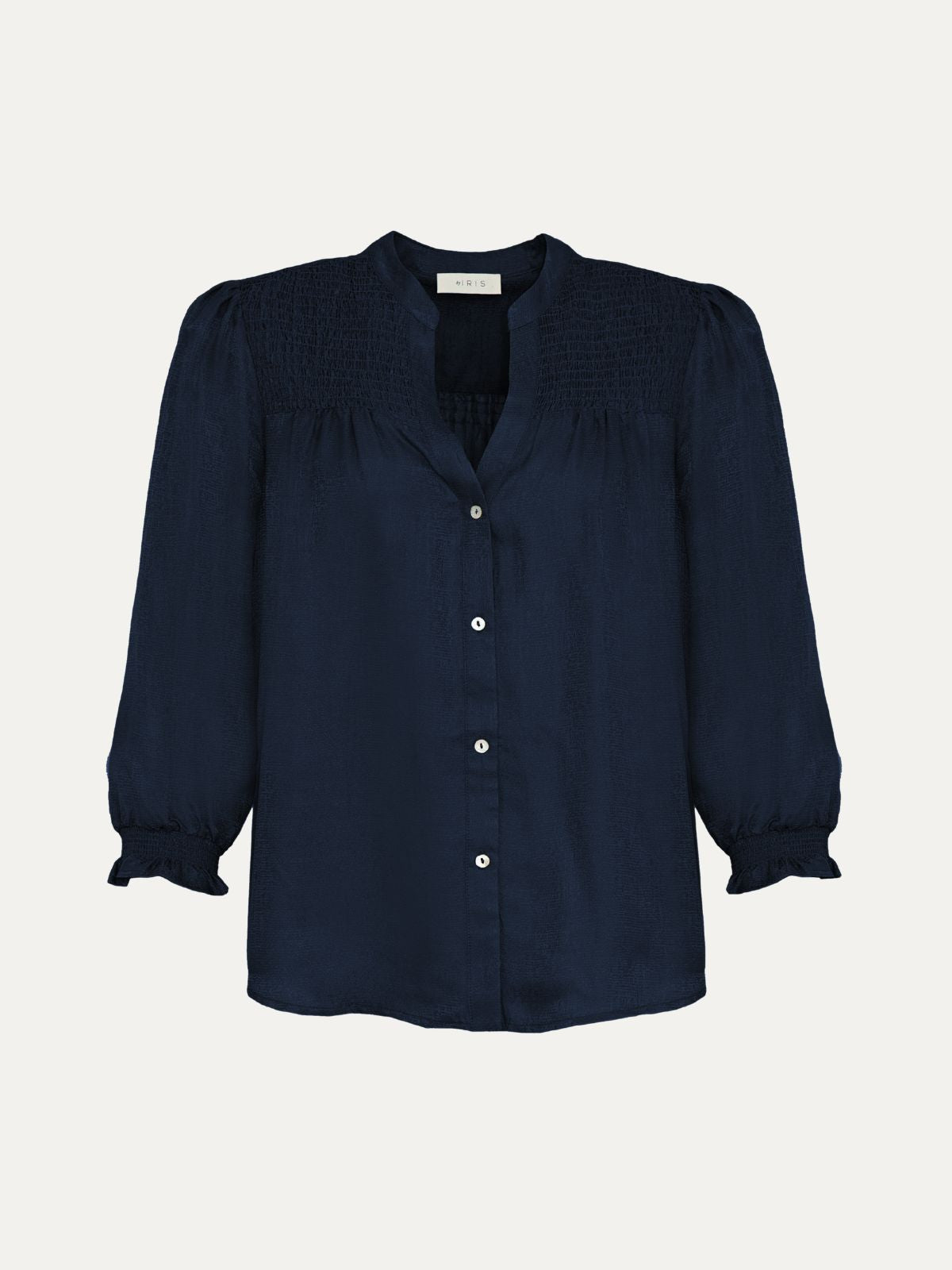 Rhys Silk Blend Blouse - Navy