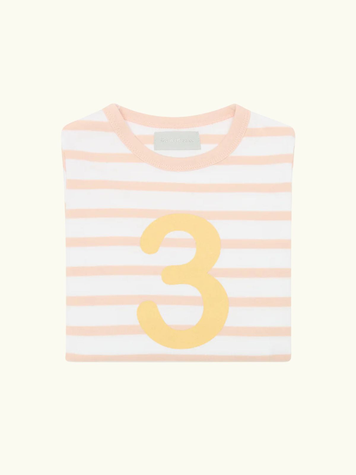 Bob and Bob Blossom Number 3 Long sleeve powder pink stripe t-shirt