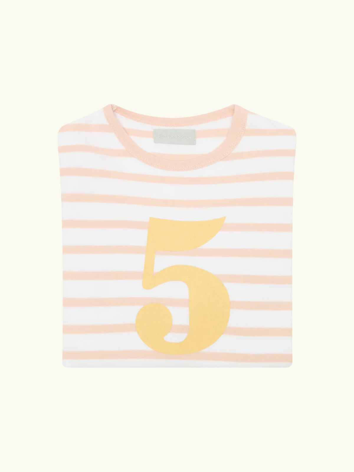 Bob and Bob Blossom Number 5 Long sleeve powder pink stripe t-shirt