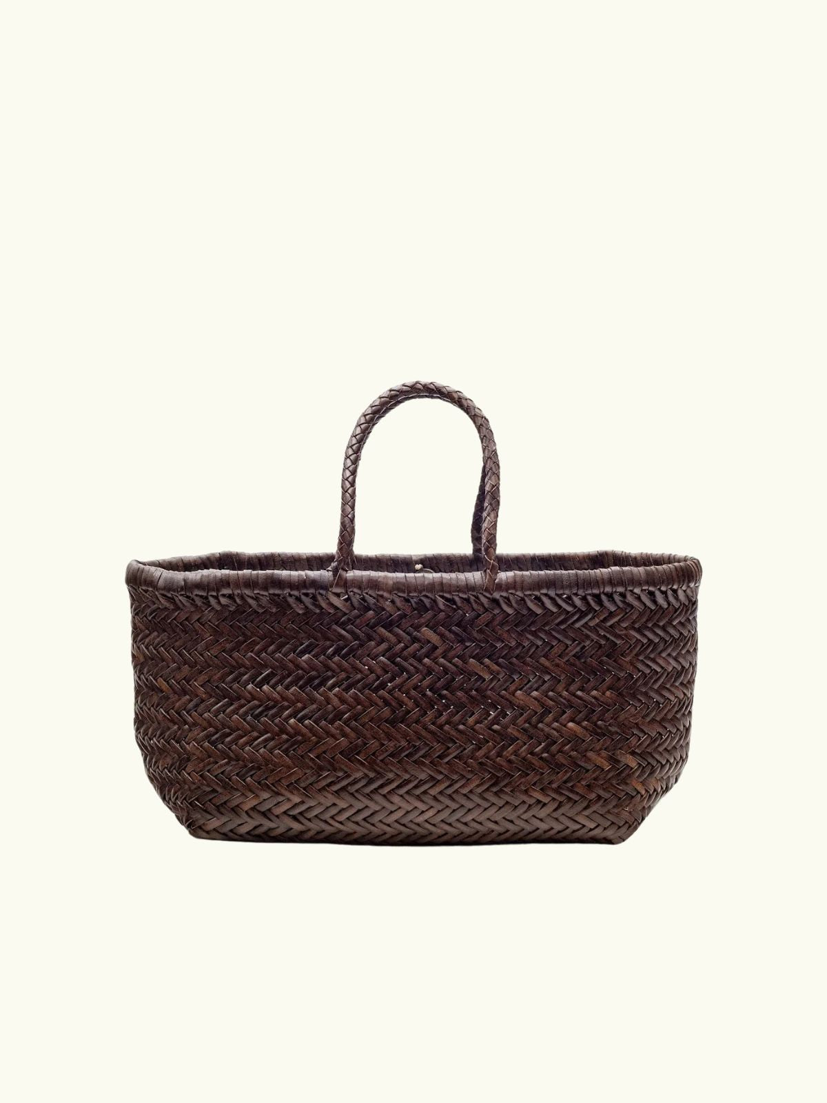 Bamboo Triple Jump Small Basket Bag - Dark brown