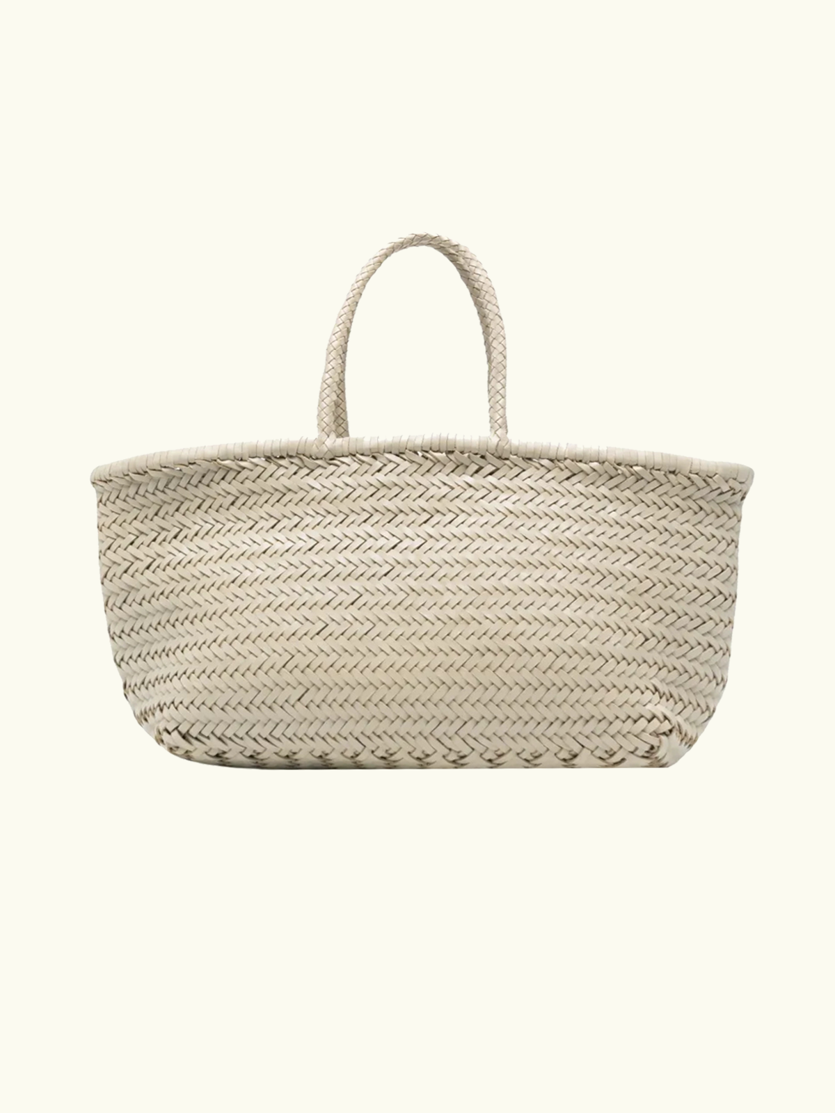 Triple Jump Handwoven Big Basket - Pearl