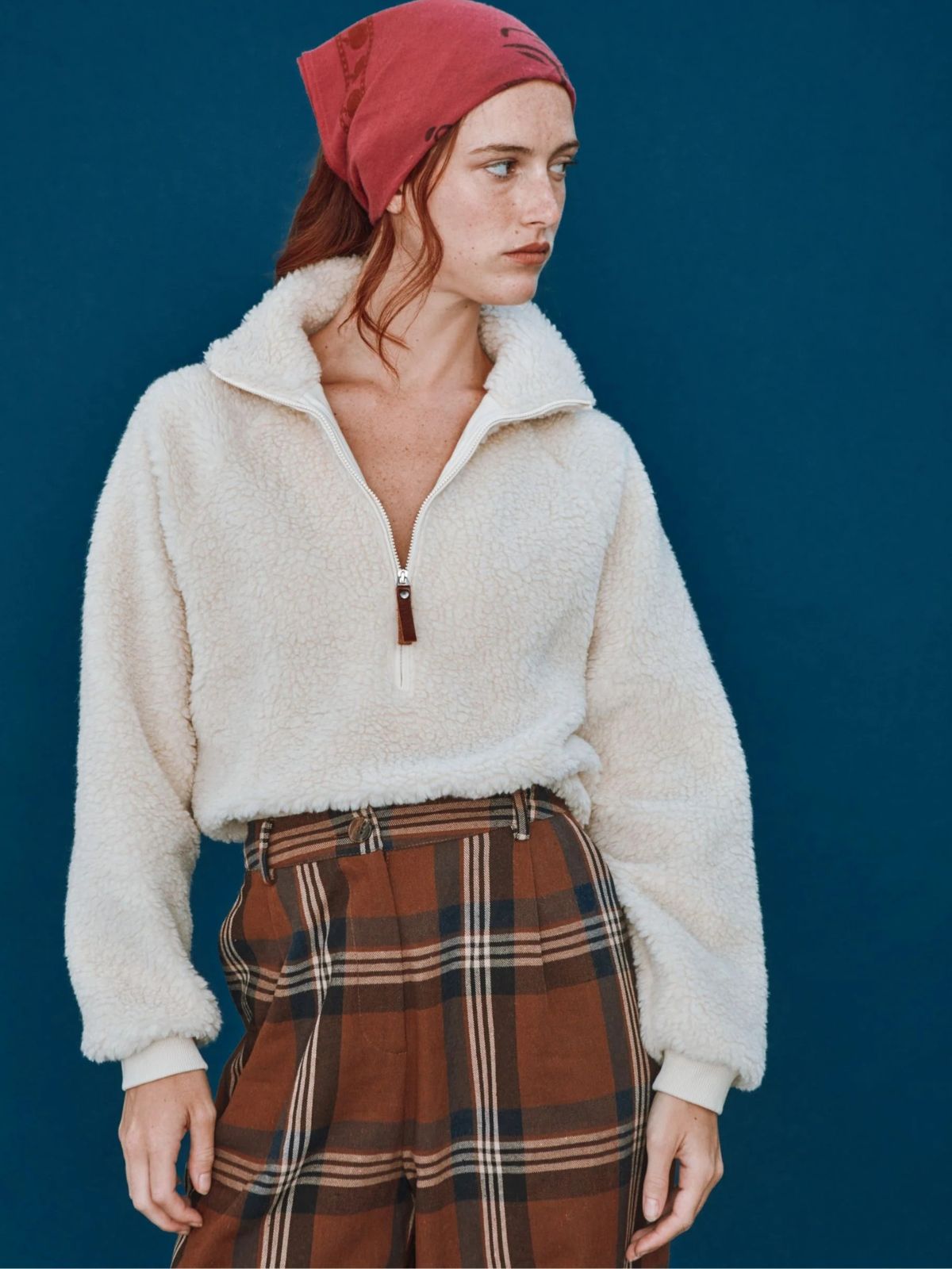 Caramel Teddy Zip Knit