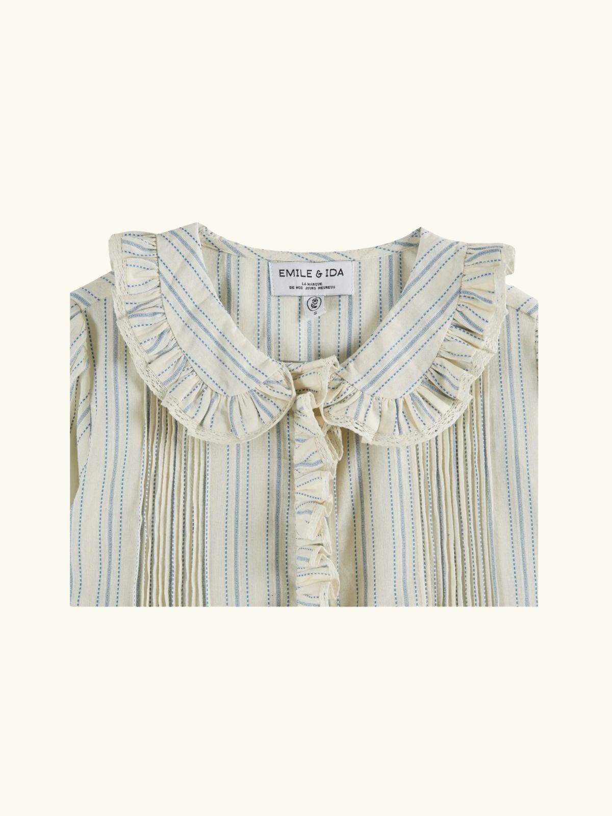 Cyrielle Stripe Collar Blouse - Ecru