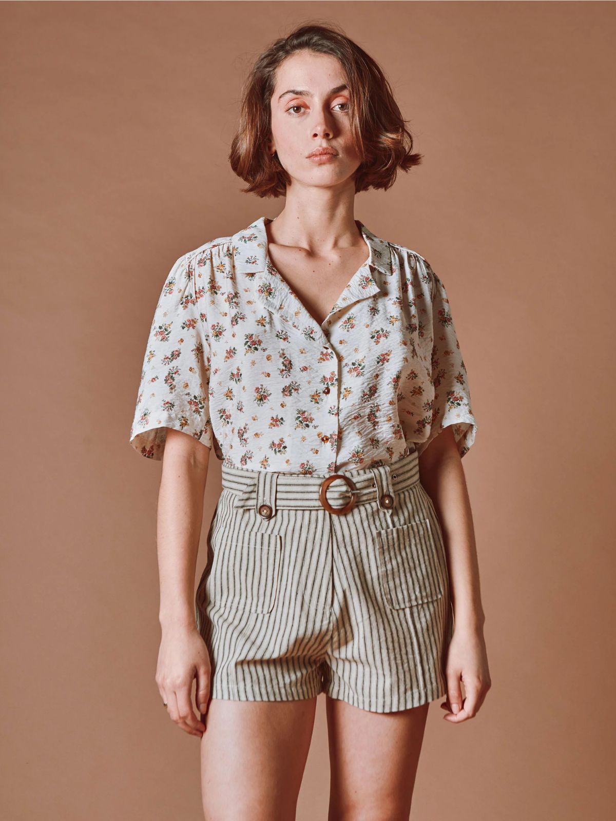 Debora Floral Shirt - Ecru