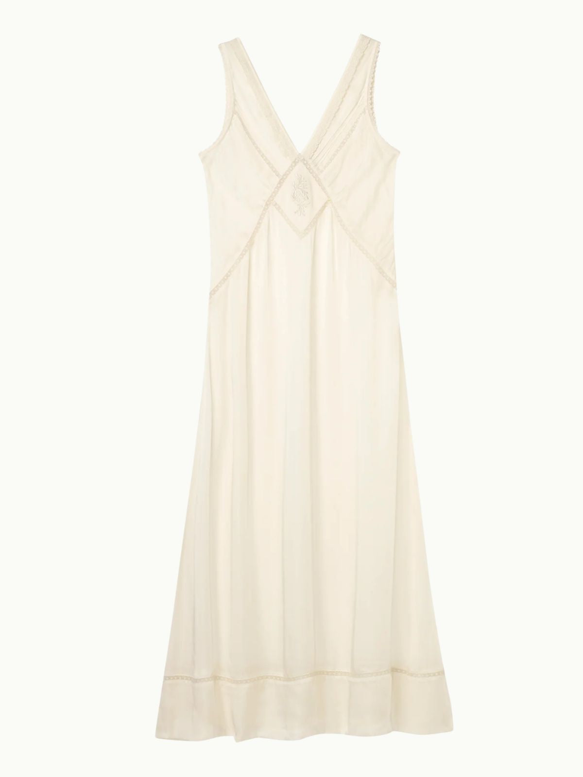 Primrose Lace Trimmed Dress - Oyster