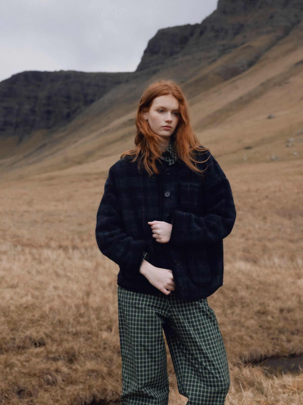 Dalida Check Jacket - Navy