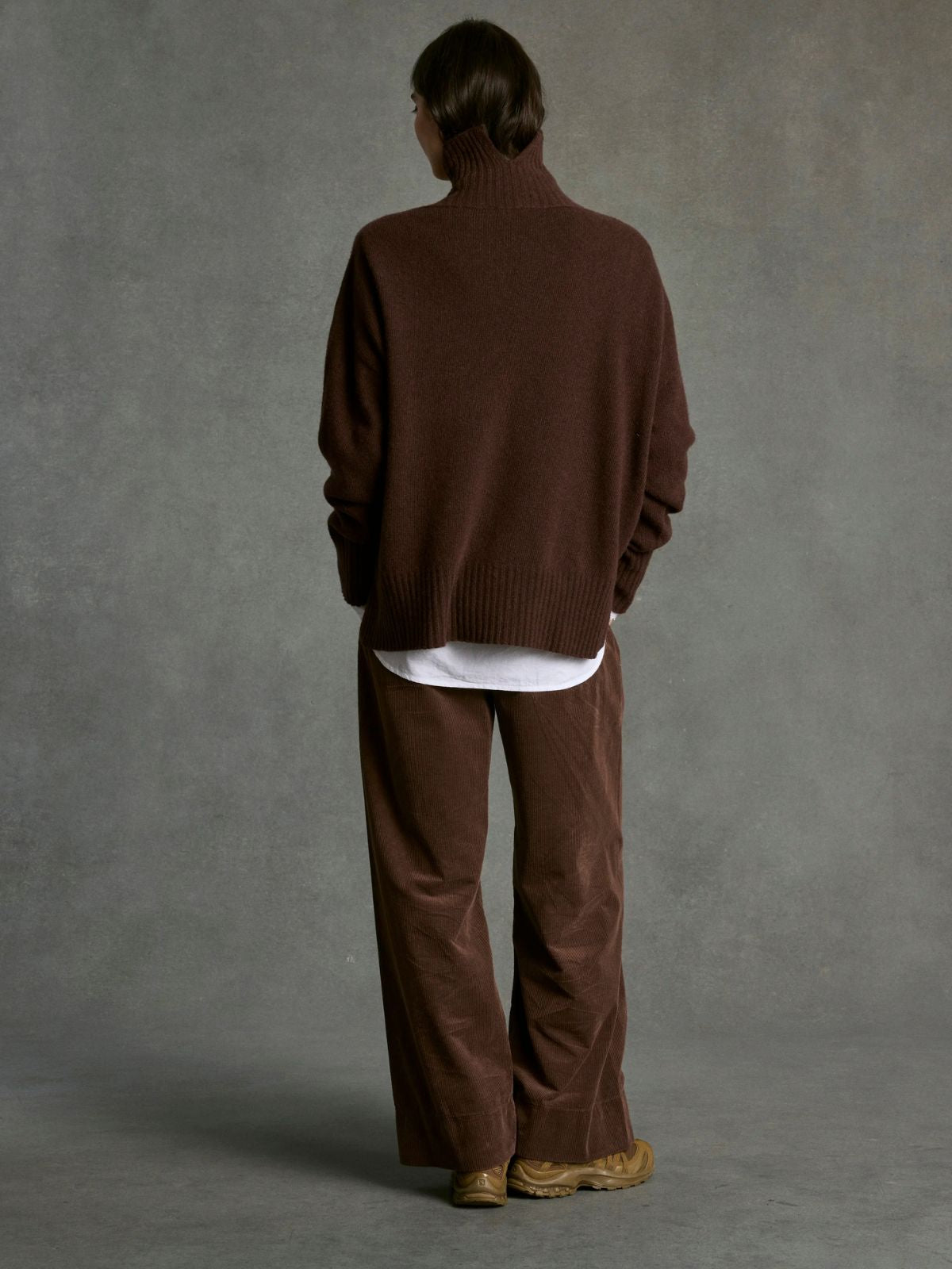 Sela Roll Neck Jumper - Chocolate