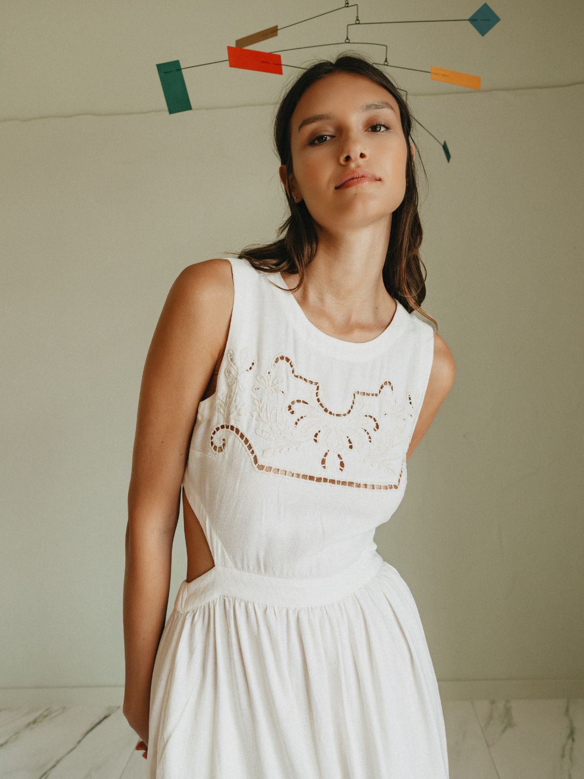 Open Back Dress - Ecru