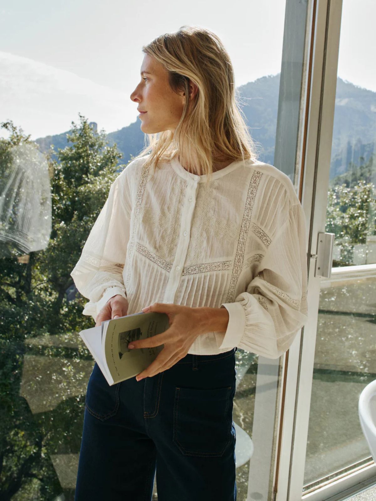 Ethnic Embroidered Blouse - White