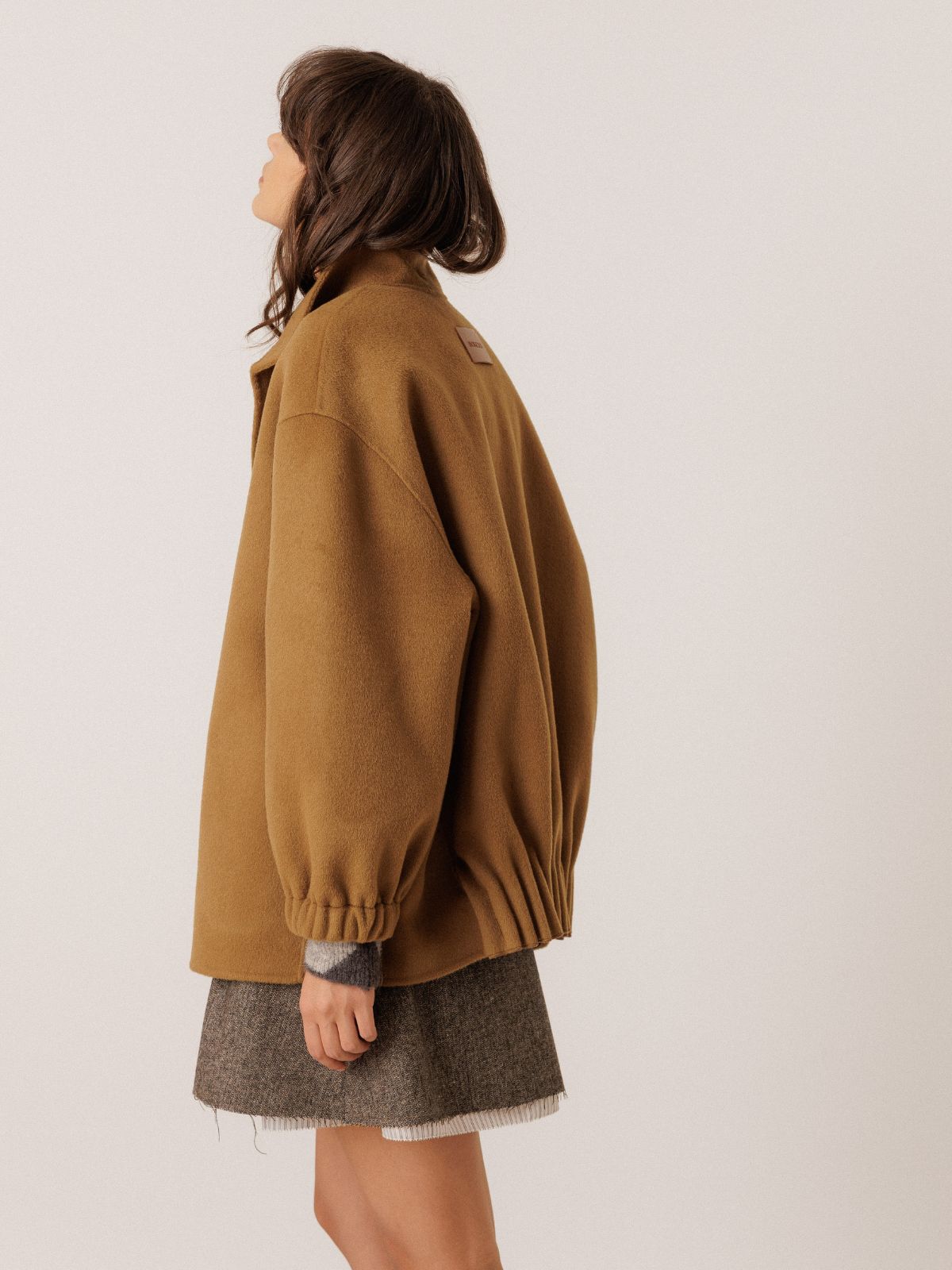 Wool Bomber Jacket - Camel