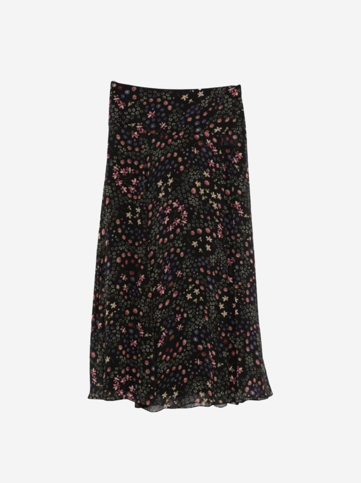 Fran Print Maxi Skirt - black & Ecru
