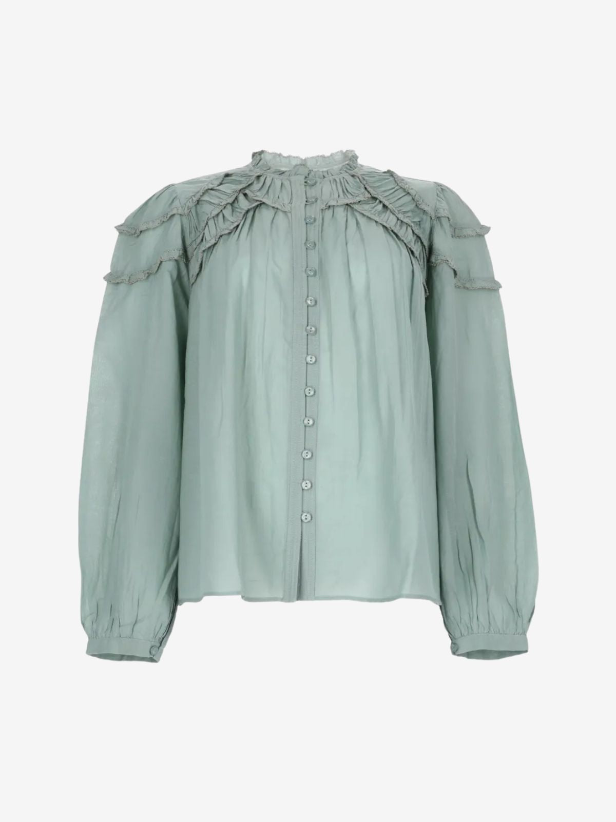 Christa Gathered Blouse - Sage