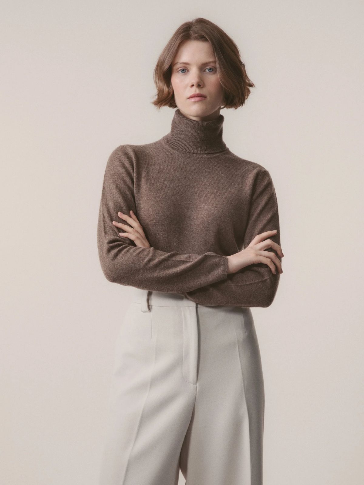 Cashmere Polo Neck - Truffle