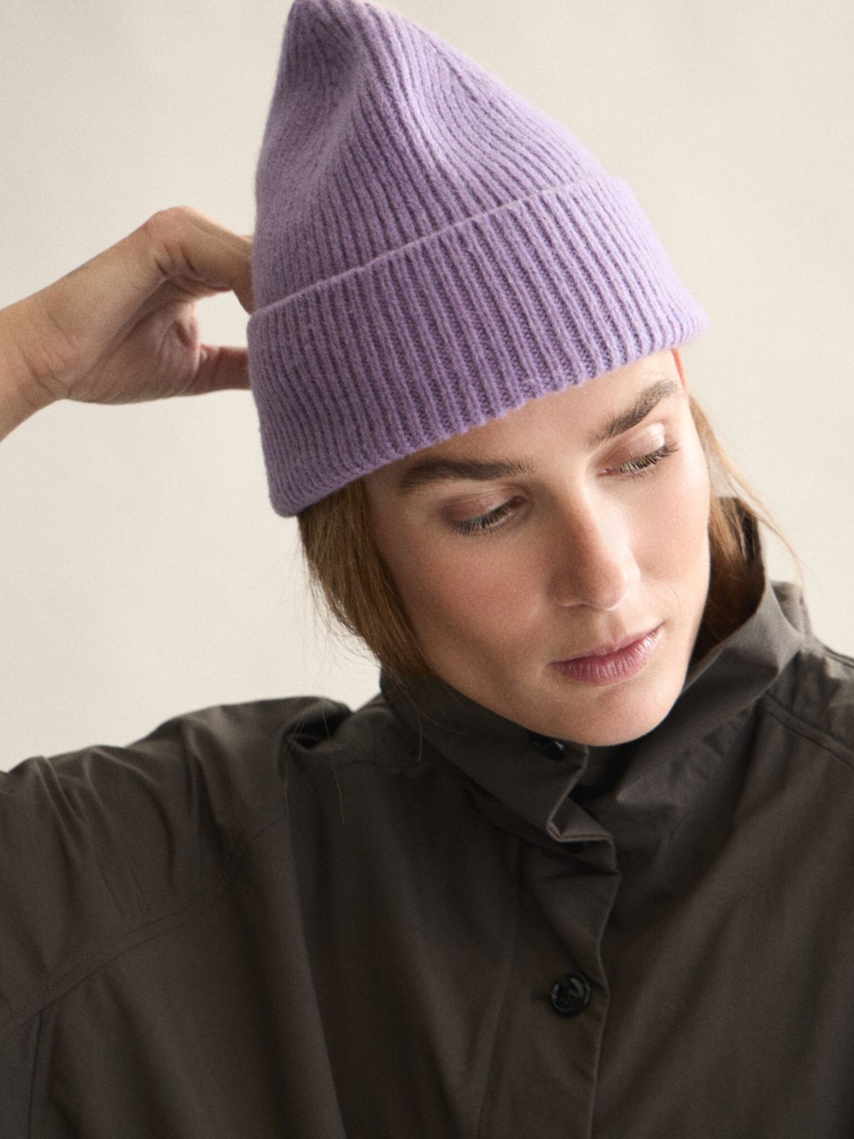 Wool Beanie - Lavender
