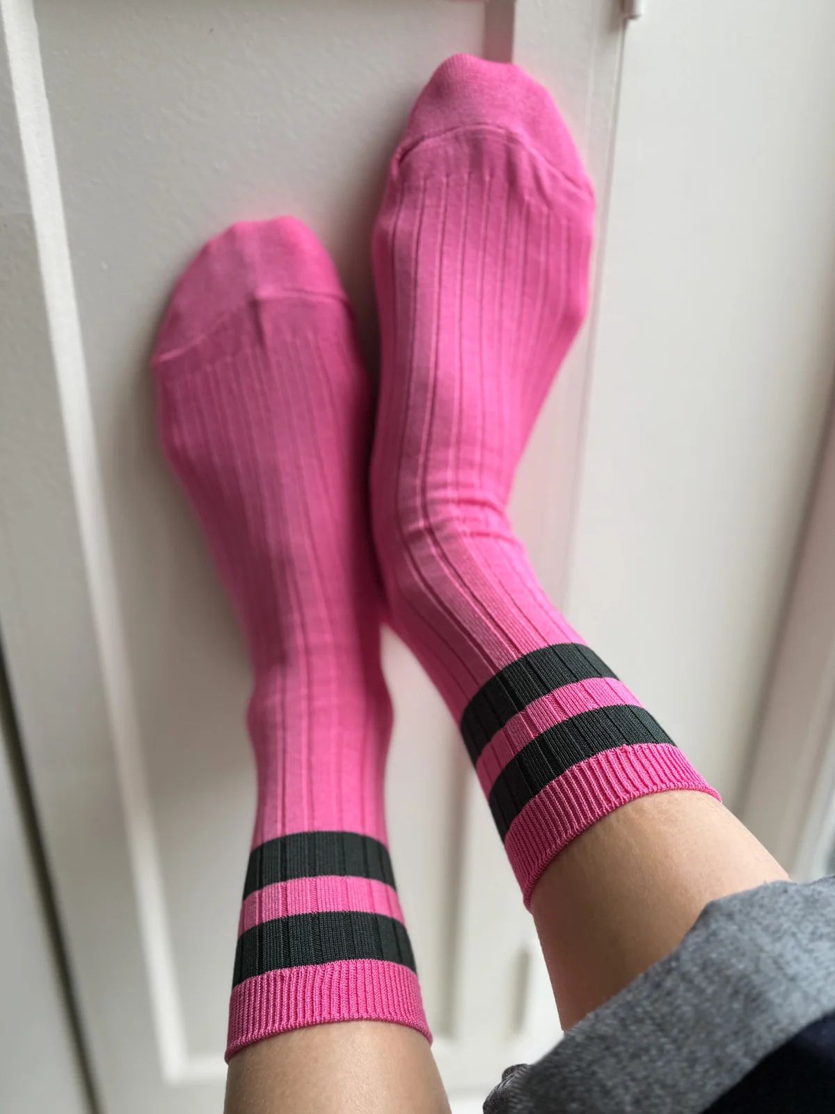 Her Varsity Socks - Bright Pink