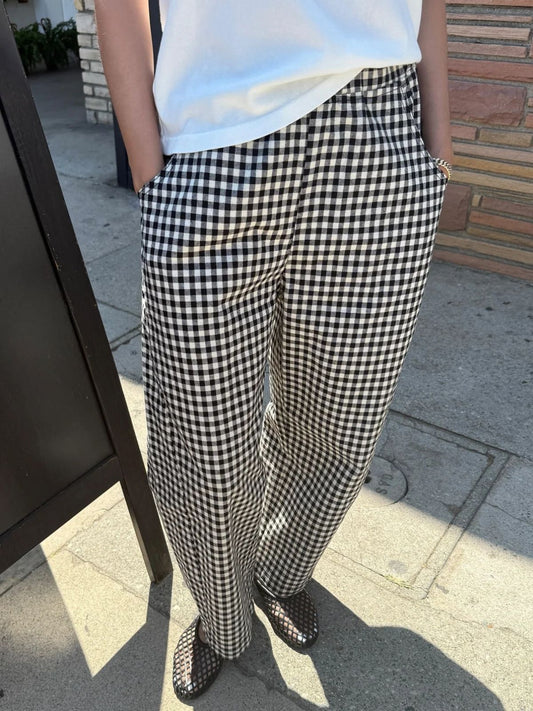 Arc Gingham Pants - Black & White