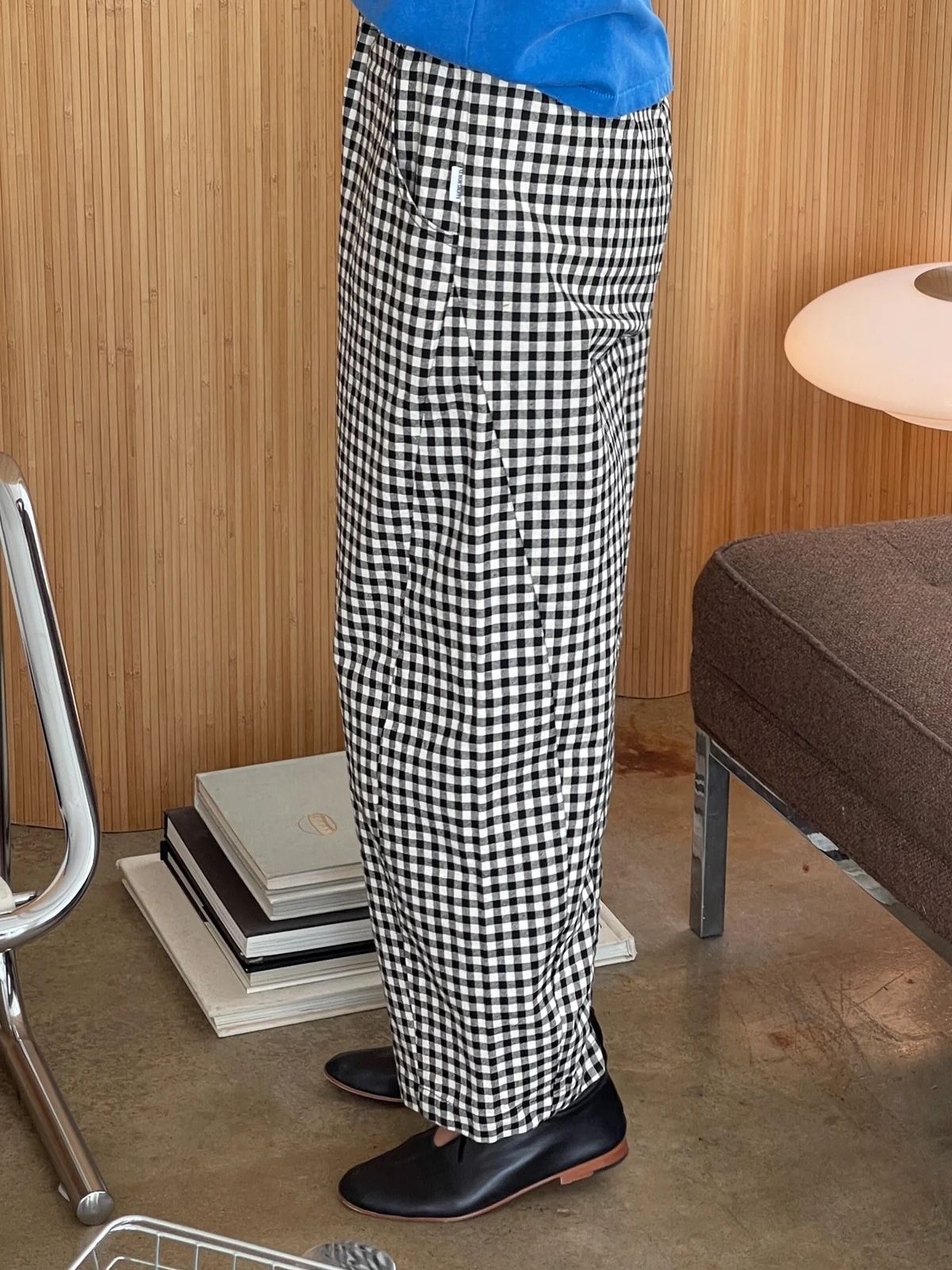 Arc Gingham Pants - Black & White