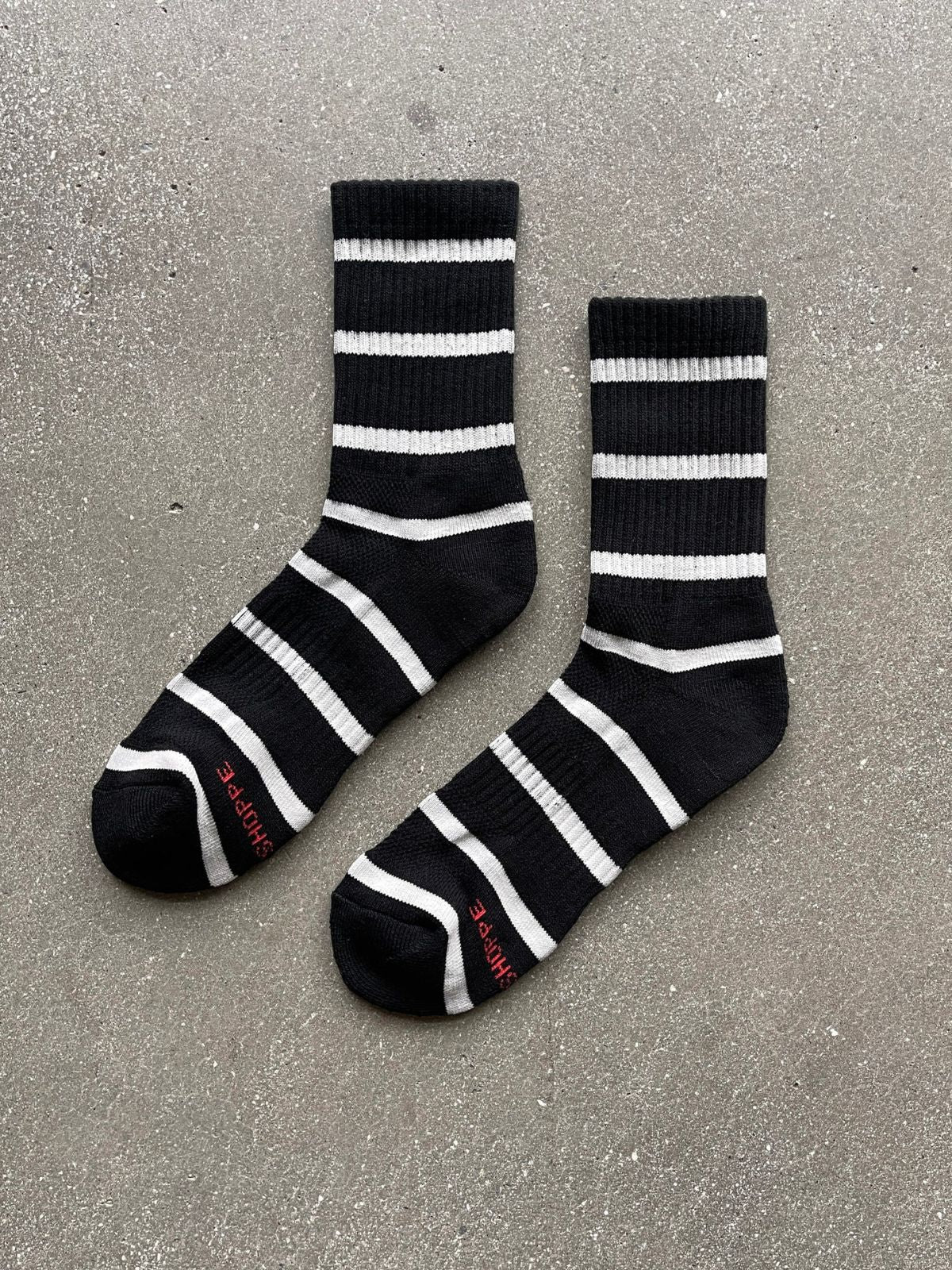Striped Boyfriend Socks - Black