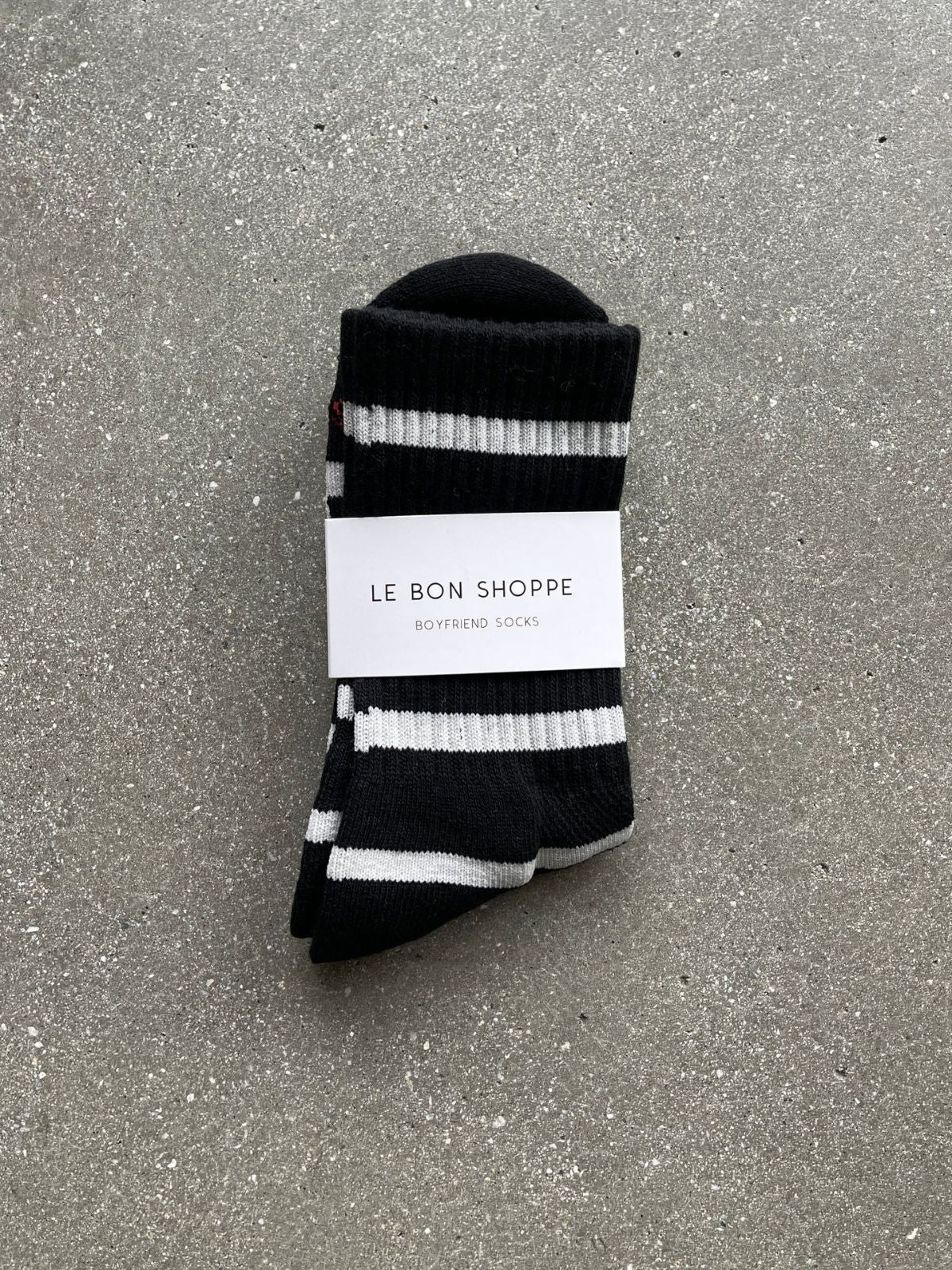 Striped Boyfriend Socks - Black