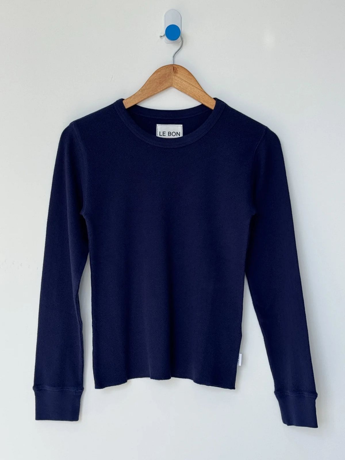 Pointelle Fundamental Tee - Navy