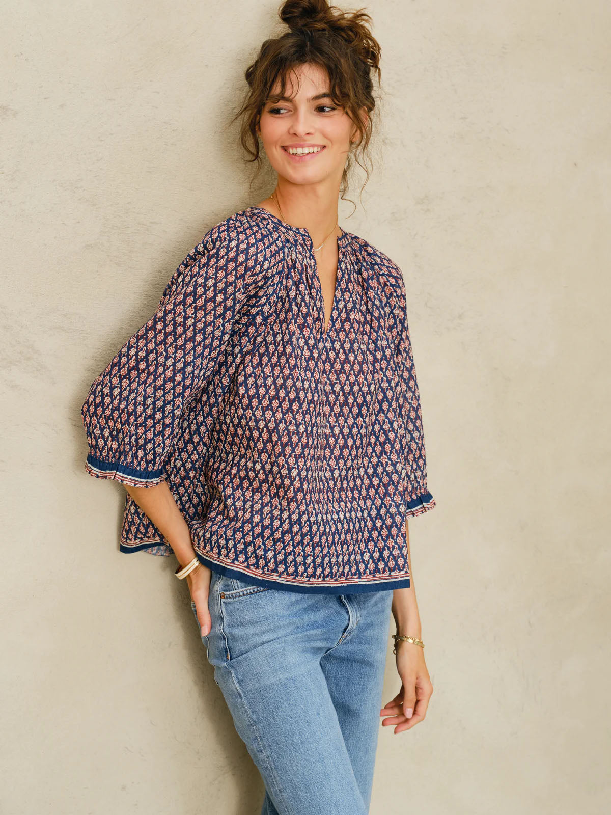 Mari Print long Sleeves Top